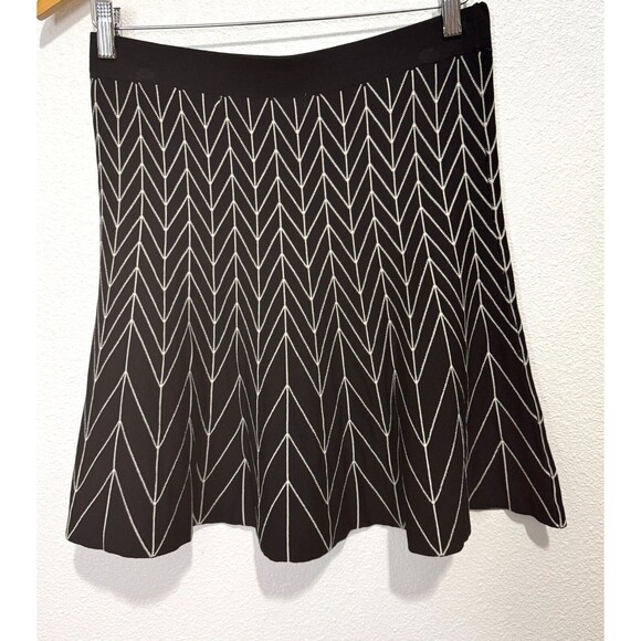 Studio M Women's Y2K 2000 Elastic Waist Black and White Reversible Skirt  Small - Picture 2 of 16
